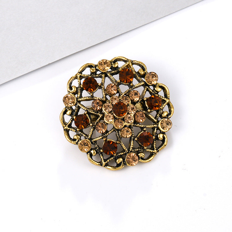 Alloy rhinestone small pin brooch costume