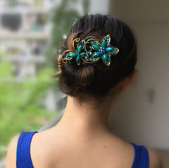 Chinese style retro resin butterfly dish hair clip