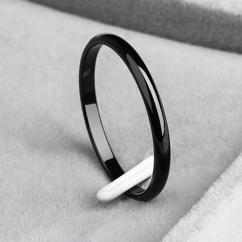 Superfine simple titanium steel tail ring