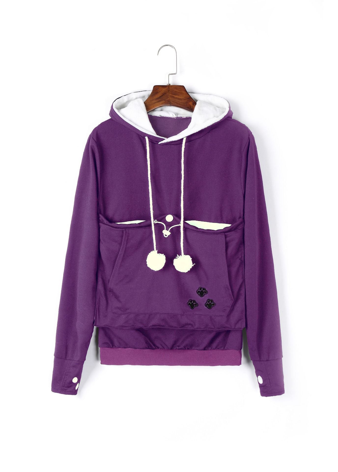 Winter Hoodies Pullover Sweatshirts With Cat Pocket For Women