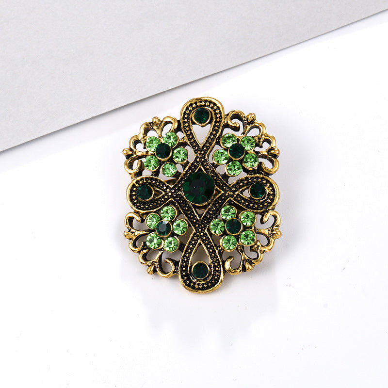 Alloy rhinestone small pin brooch costume