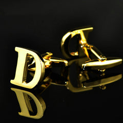 A-Z plated 14K gold letters cufflinks cufflinks