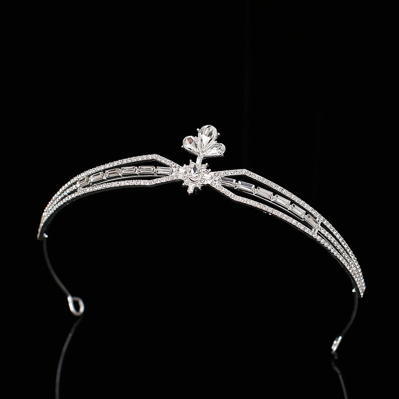 Simple Rhinestone Silver Headband Crown