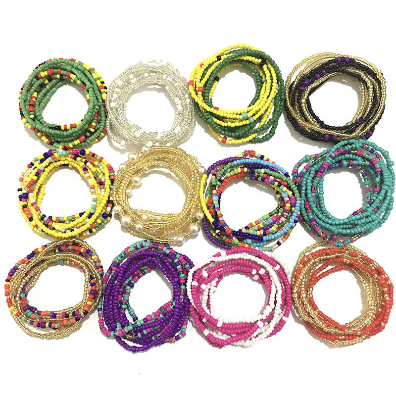 Multi-layer Handmade Color Bead Beach Chain