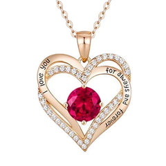 Double Heart Shaped Love Pendant With Zircon