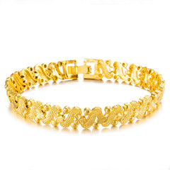 Women's Ethnic Flower Heart-shaped 18K Gold Plating Chain Bracelet