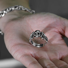 Men's Retro Made Old Wing Skull Ring