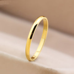 Titanium Steel 18k Gold Tail Ring