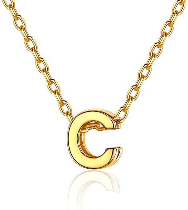 Gold 26 Letter Pendant Necklace European And American Simple