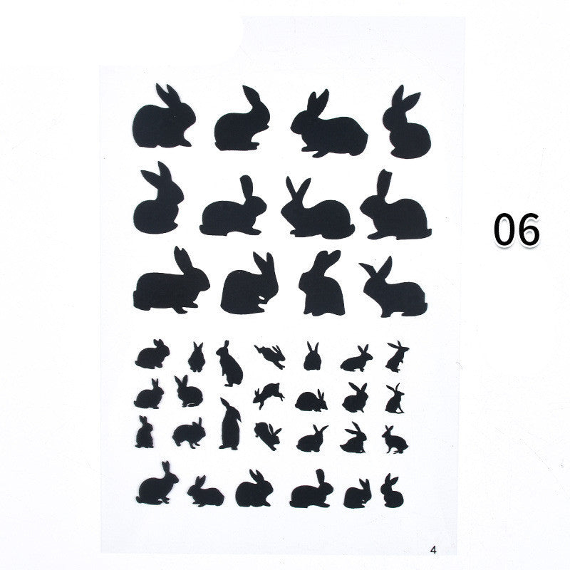 Black and white transparent material sticker