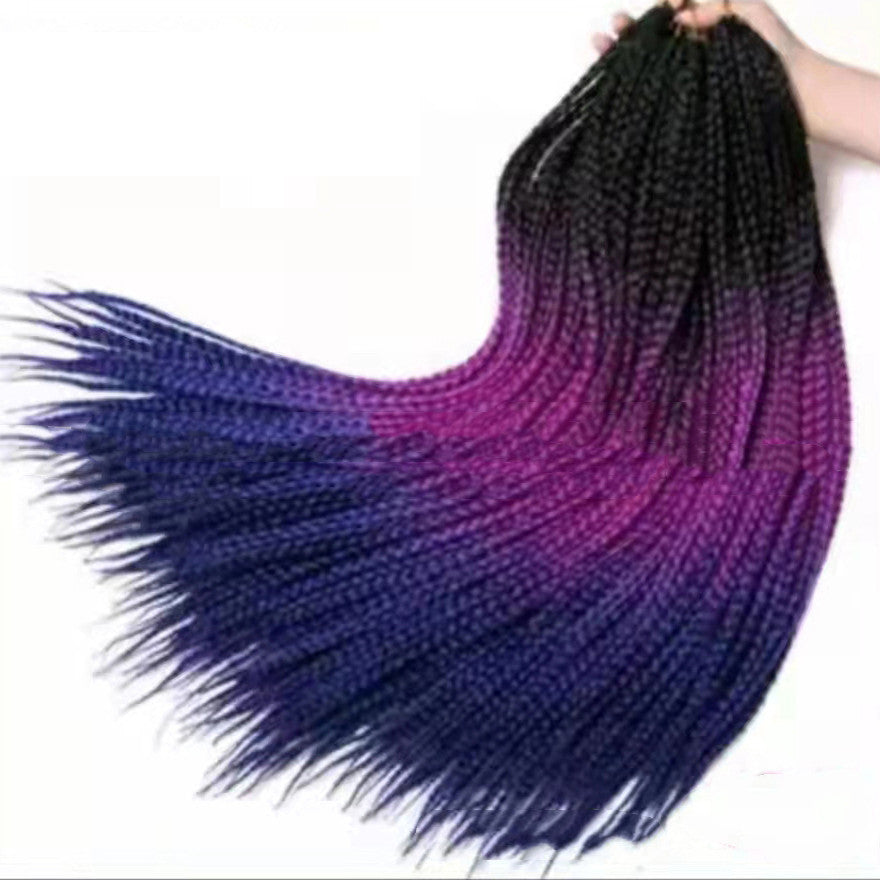 Women's Gradient Color Synthetic Fiber Braided Three Strand Wig