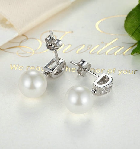 Drop Earrings Fine Jewelry Female Drop Earrings with Pearls Earrings 925 Sterling Silver Jewelry Mother's Day Gift