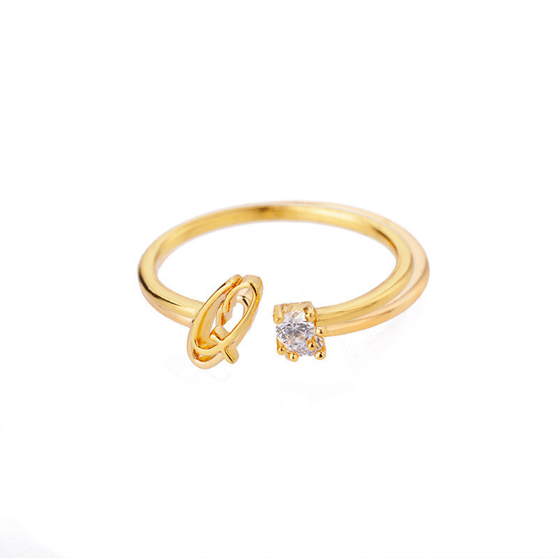 Letters Ring 26 Letters AZ Gold 18K Gold Plated Ring