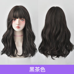 Natural Full-head Wig Long Curly Hair Air Bangs Fluffy Medium Long Hair