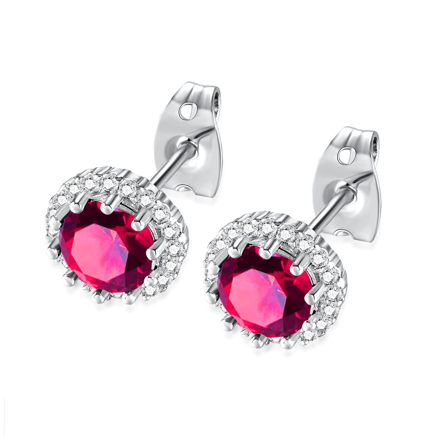 Colorful zircon earrings