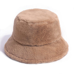 Pure color lamb wool fisherman hat