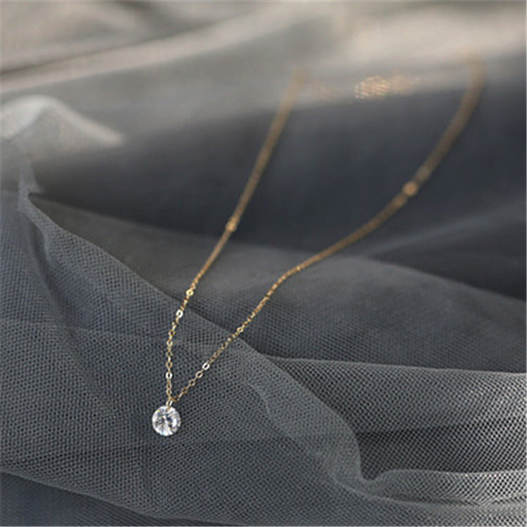 Single zircon and diamond necklace