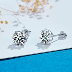 S925 pure silver simple empty snow Earrings