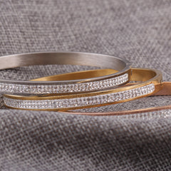 Stainless steel bracelet with diamonds