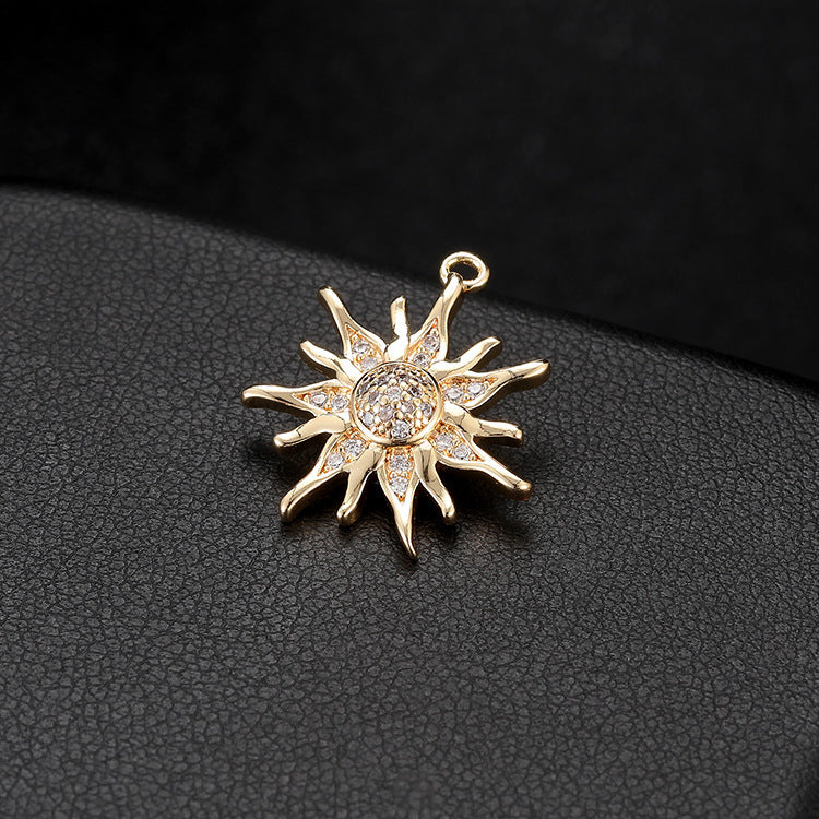 Micro-inlaid Zircon Sun Flower Pendant