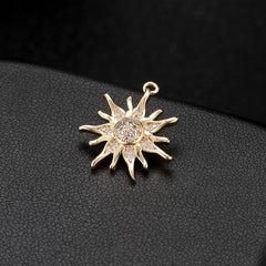 Micro-inlaid Zircon Sun Flower Pendant