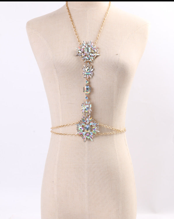 Diamond Flower Necklace Body Chain