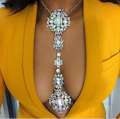 Diamond Flower Necklace Body Chain