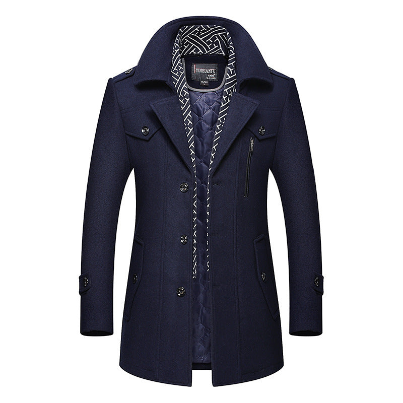 Men's woolen coat middle-aged men's woolen coat