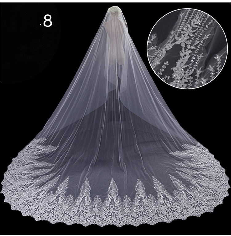 Bridal Wedding Dress Long Tail Luxury Super Fairy Wedding Veil