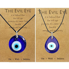 Men's And Women's Fashion Blue Devil's Eye Glass Necklace