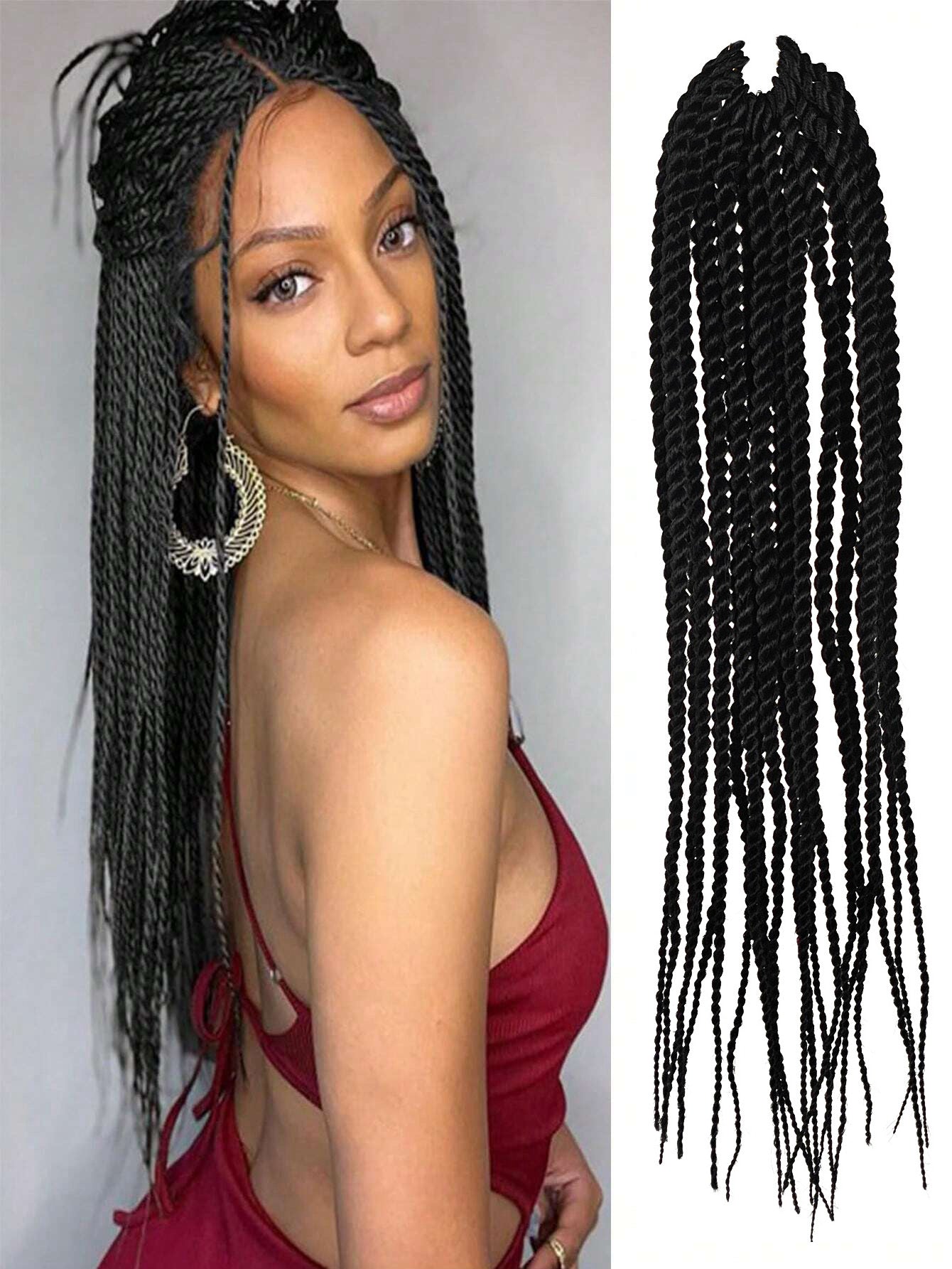 4X EZ Senegalese Braid - 16-Inch Synthetic Crochet Braids