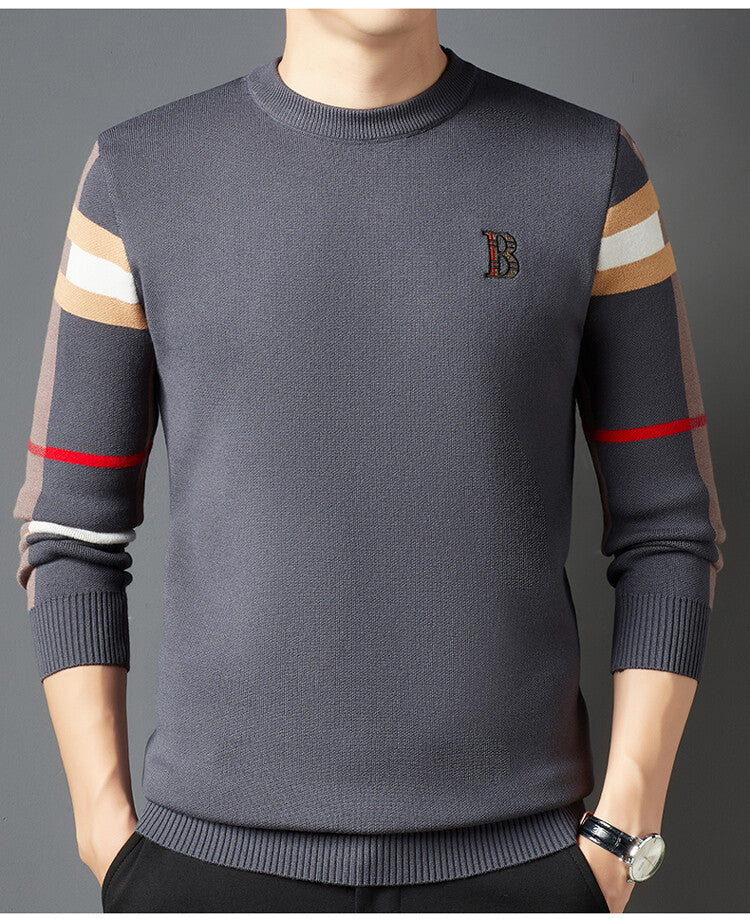 Men's Knitwear Men's Thin Color Matching Inner Wear Base Sweater