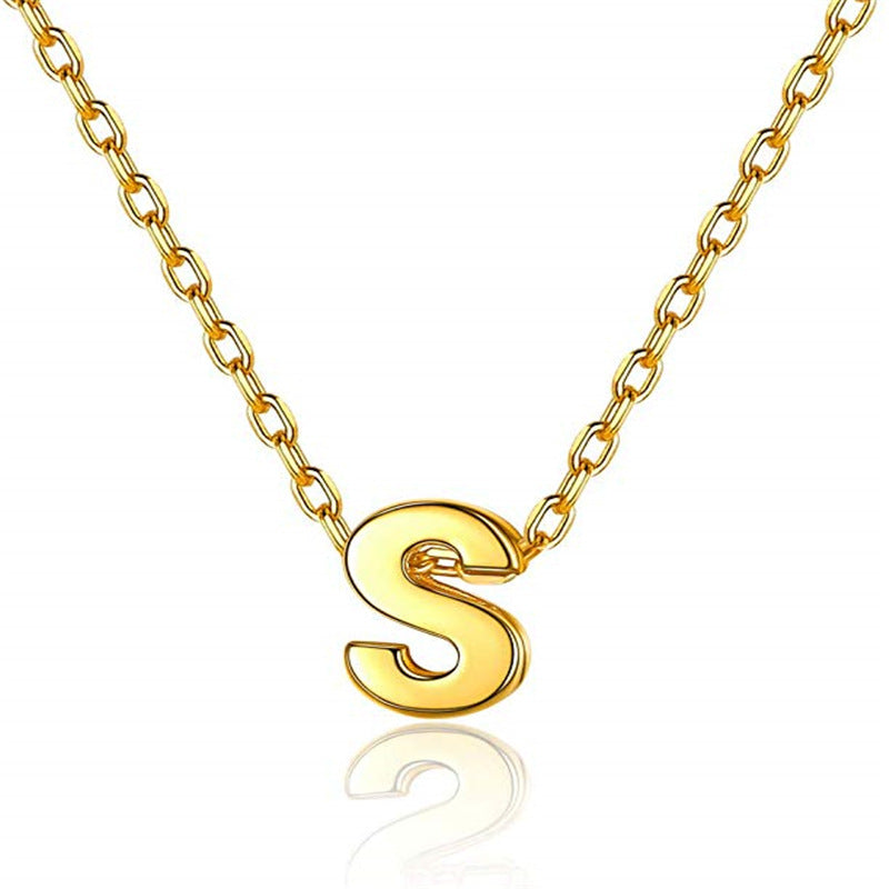 Gold 26 Letter Pendant Necklace European And American Simple