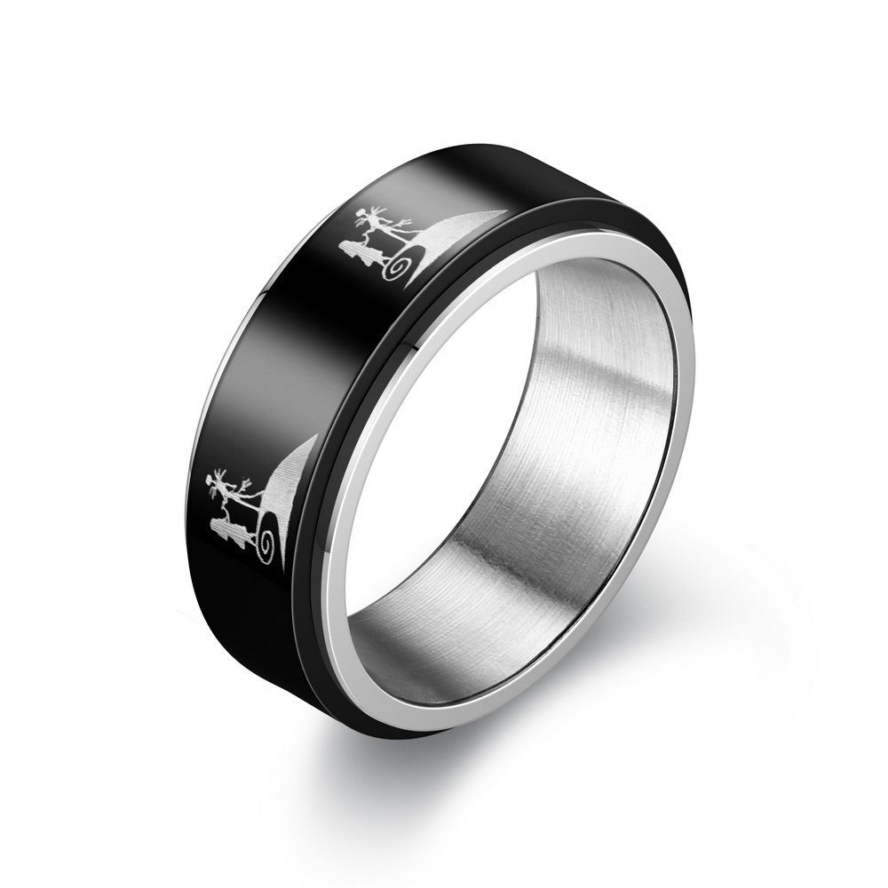 Anti-Anxiety Stress Relief Titanium Steel Turning Ring