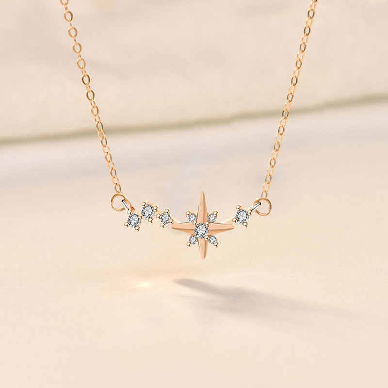 Liming Silver Sterling Silver Pendant 925 Silver Niche Design Rose Gold Star River Necklace