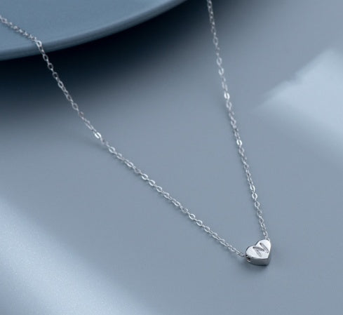 S925 Silver 26 English Letter Heart Necklace