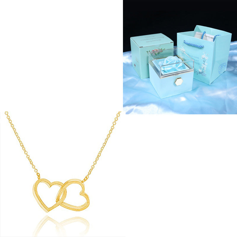 Double Heart Pendant Necklace