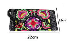 Women Ethnic Handmade Embroidered Wristlet Clutch Bag Vintage Purse Wallet