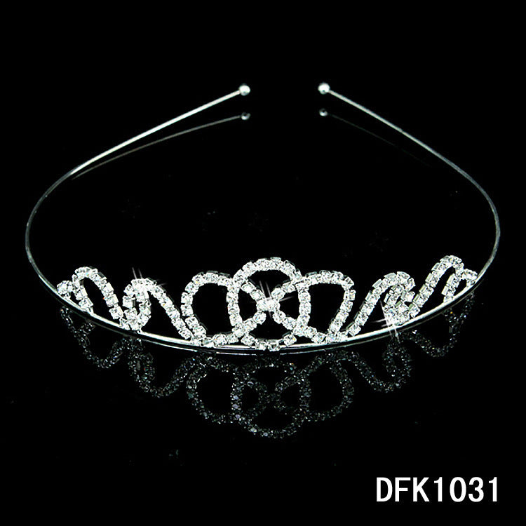 Korean Style Bridal Crown Headdress Diamond Alloy Women's Hair Band Accessories Girls Children Diamond Jewelry Wholesale