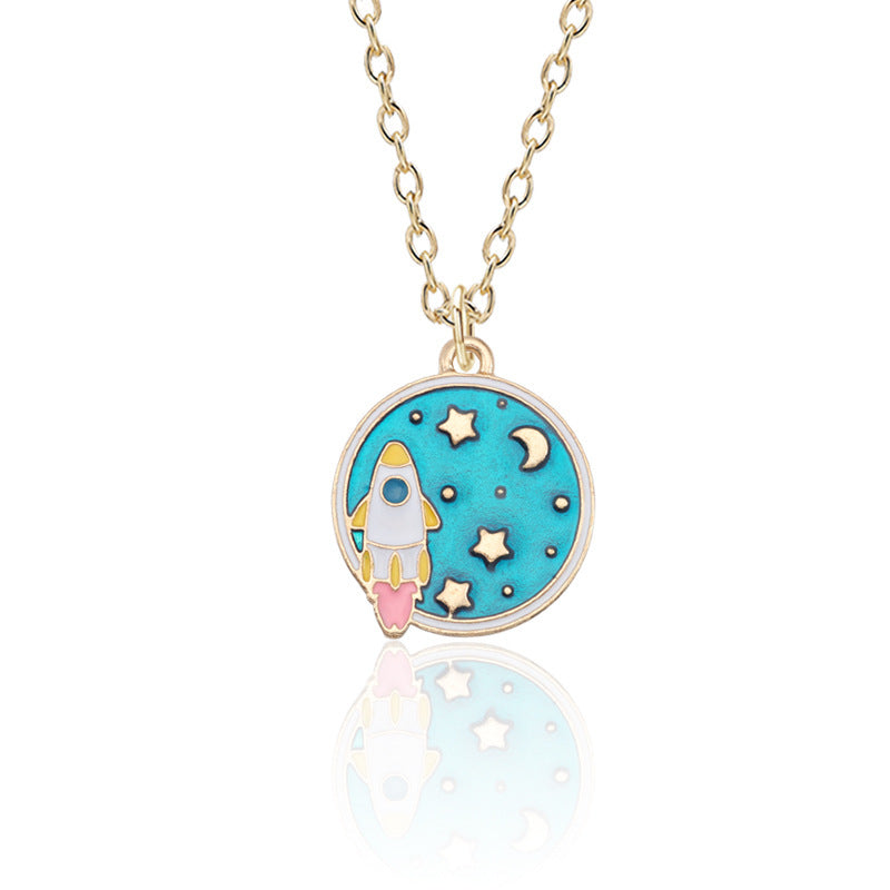 Spaced-Out Cartoon Necklace