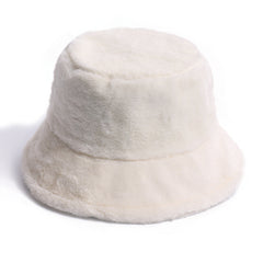 Pure color lamb wool fisherman hat