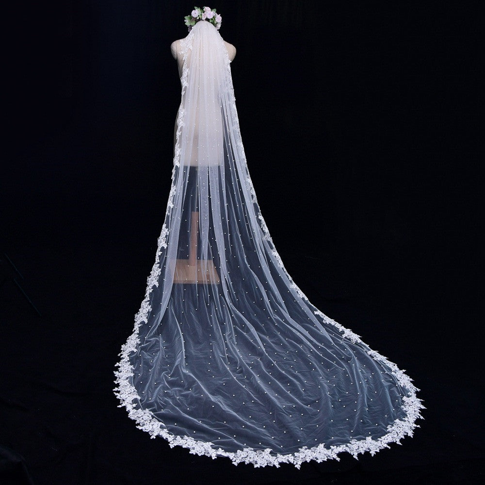 Bridal Fashion Lace Solid Color Long Veil