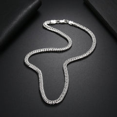 European And American Silver Plated 925 Fashion 6MM Necklace