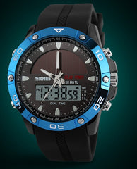 New solar watch men's trend dual display electronic watch student outdoor sports waterproof personality watch