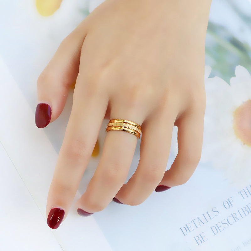 Titanium Steel 18k Gold Tail Ring