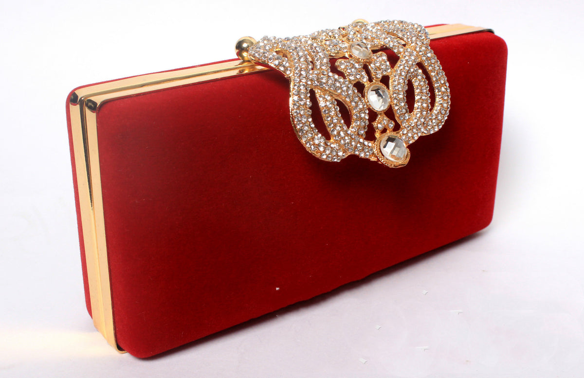 Rhinestone Crown Suede Ladies Bridal Bag