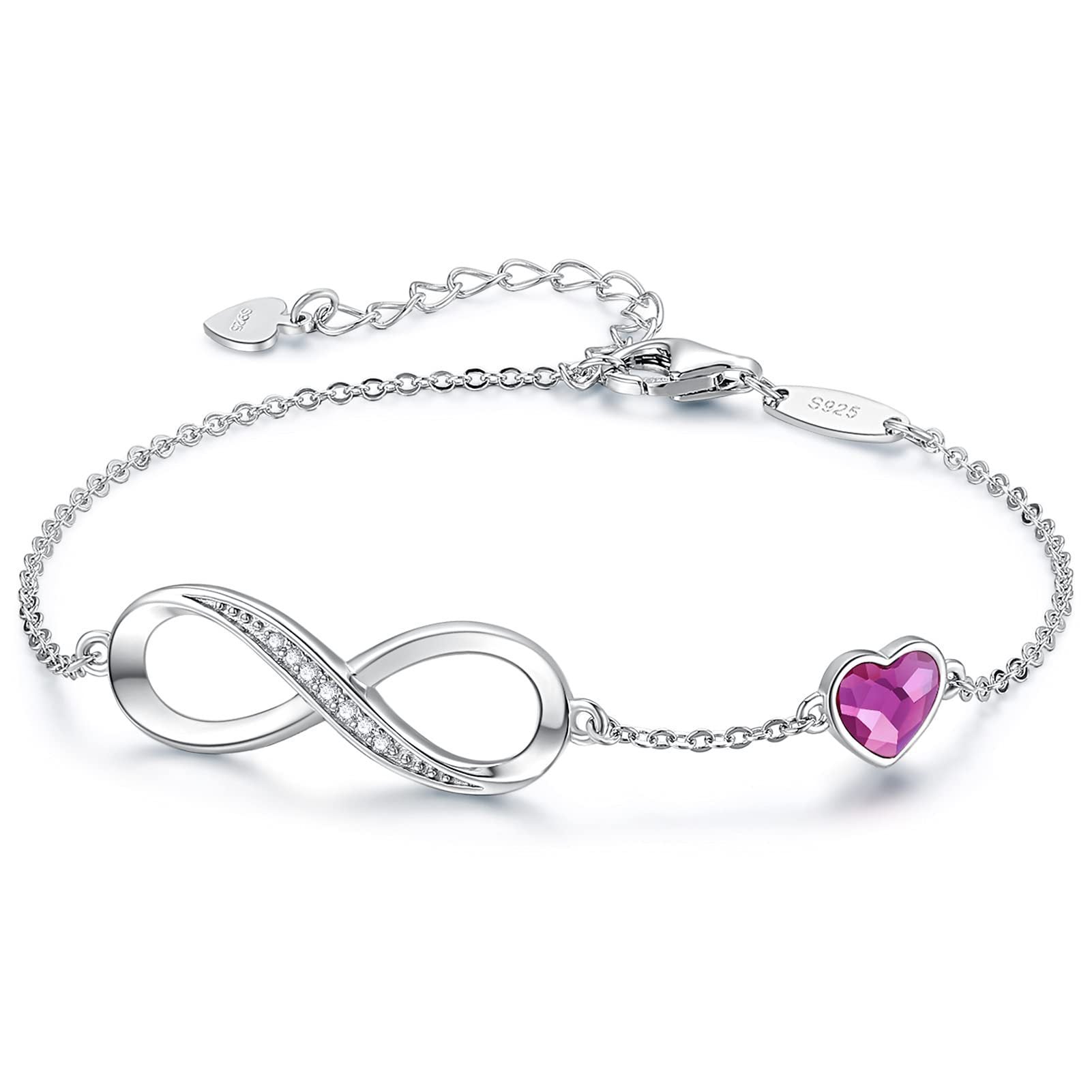 Classic Heart-shaped Zircon Eternal Bracelet Women's Unlimited Love Eight Words