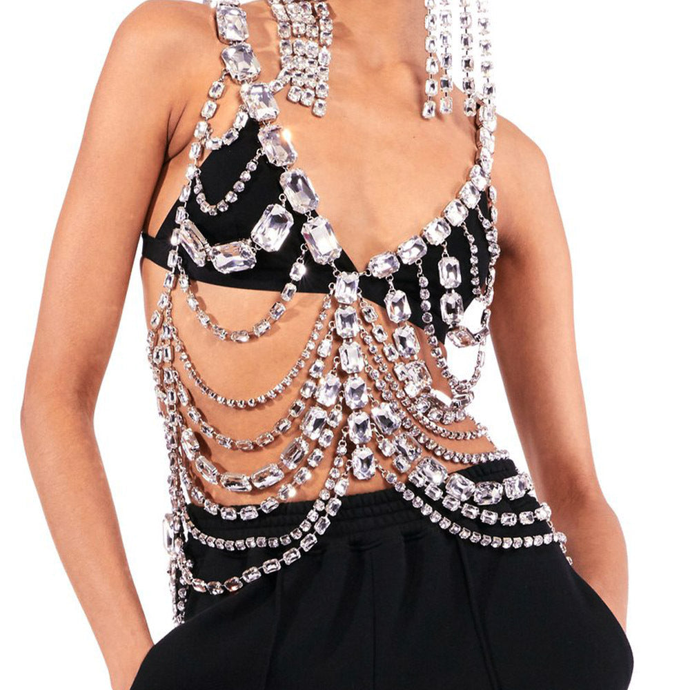 Jewelry Multi-layer Rhinestone Body Chain Exaggerated