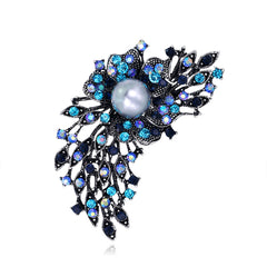 Fashion Retro Pearl Color Rhinestone Corsage