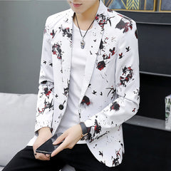 New Men's Casual Slim Fit Color Jacket